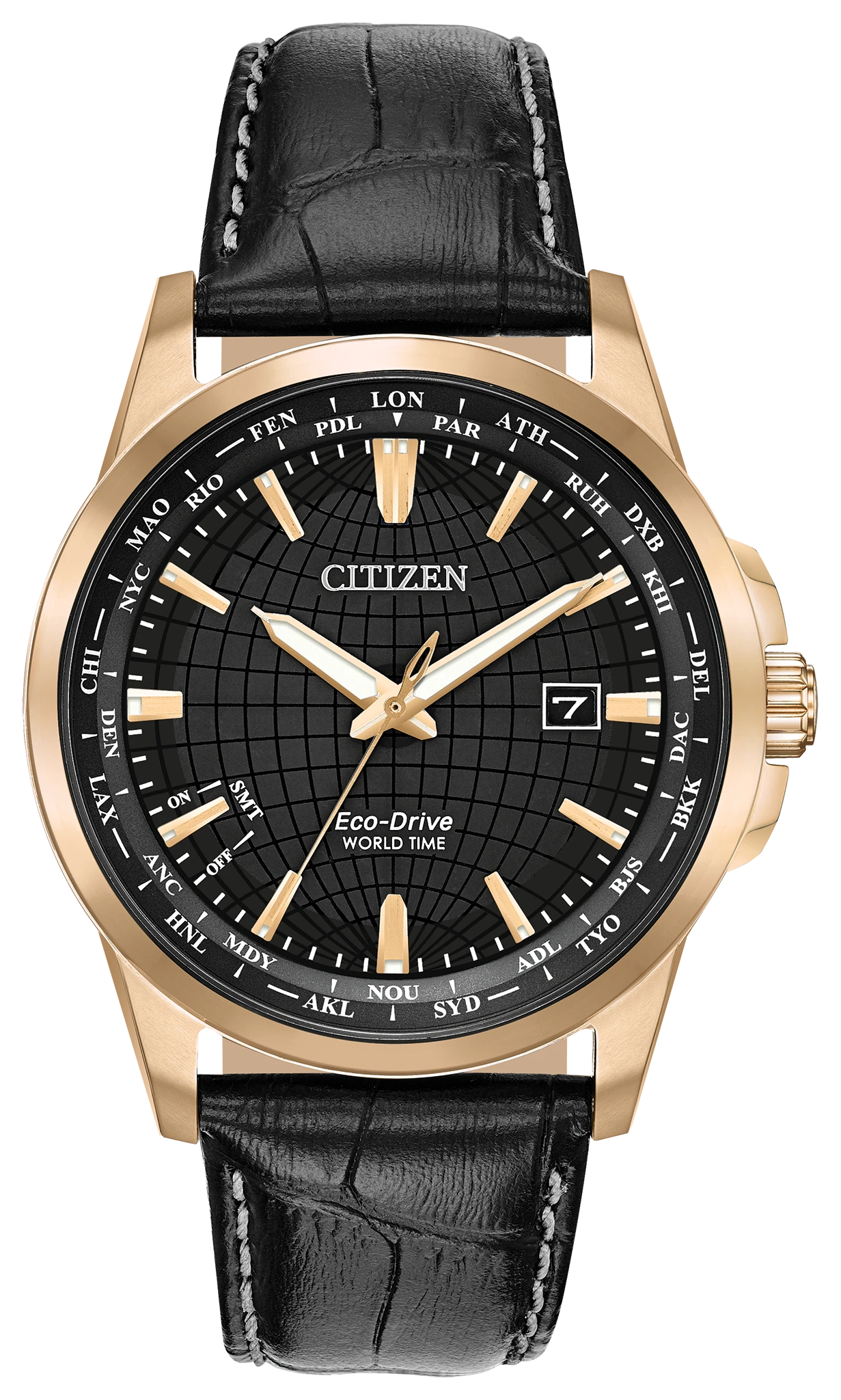 Citizen World Time Perpetual Eco-Drive Black Dial Watch | CITIZEN